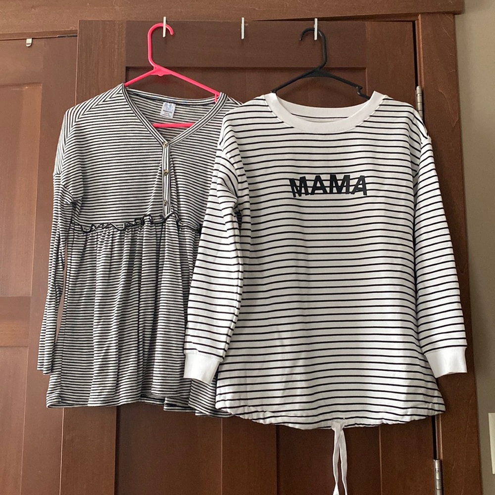 2 maternity shirts.
